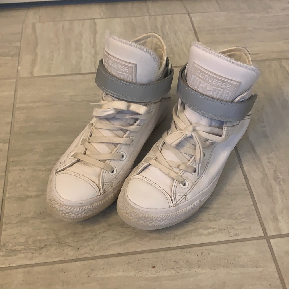 Retro White Leather Chuck Taylor’s by Converse